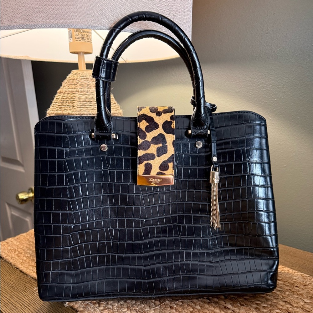 Dune Black animal print bag